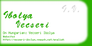 ibolya vecseri business card